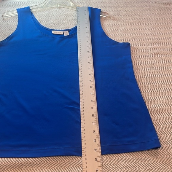 CHICOS Blue Sleeveless Tank Top Chico’s Sz 3 XL Pit to Pit 21 5/8” Preworn - Picture 6 of 14